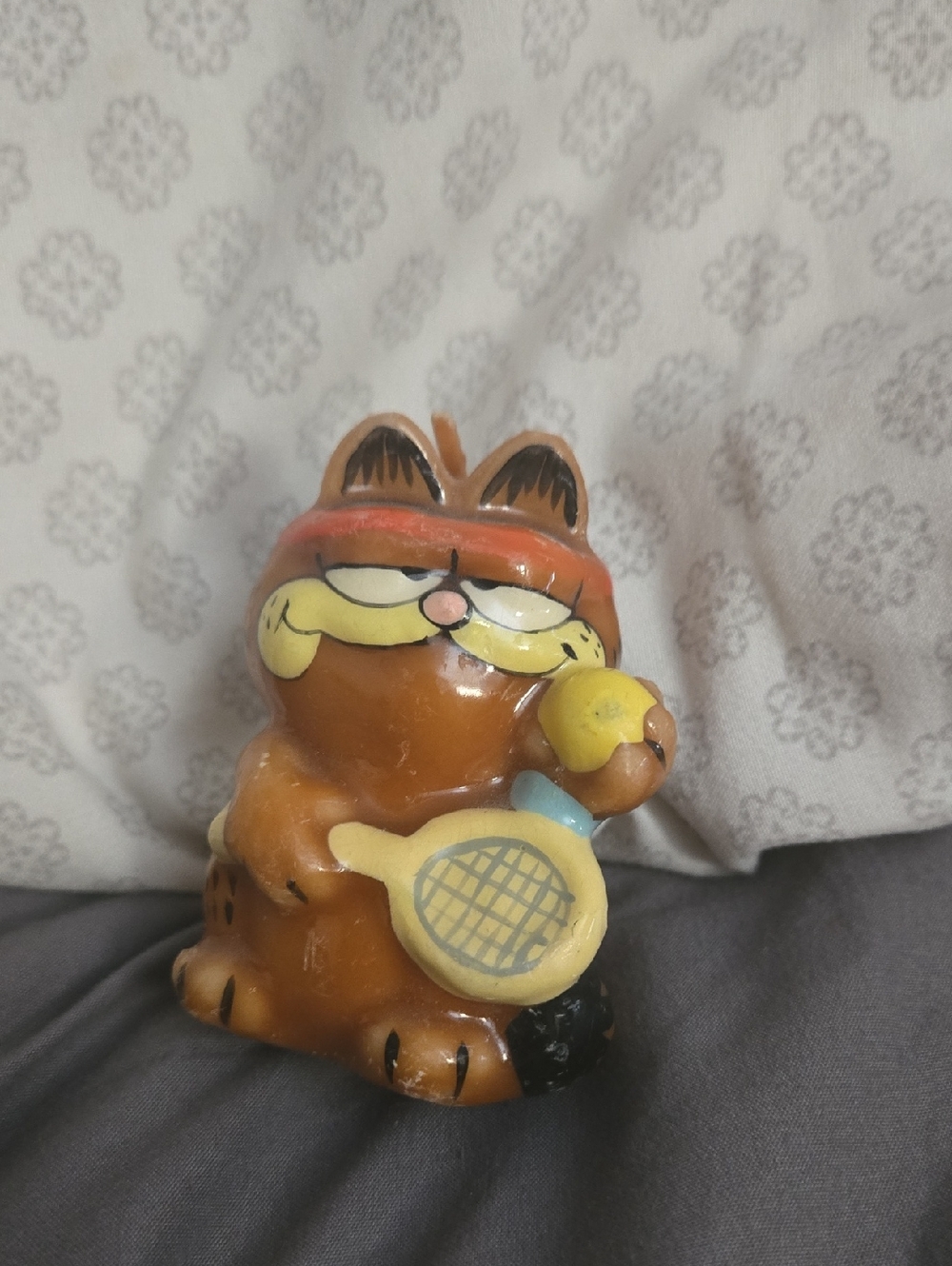 Enesco Orange Garfield Tennis Figurine Candle